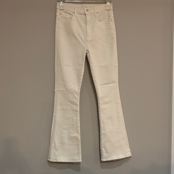 Mother High waisted Weekender Skimp in Second Chance Cream Flared Jeans size 29